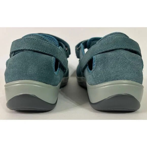 Orthofeet Woman's X-Wide 11 2E Teal Mary Jane Comfortable Shoes Adjustable Strap - Picture 4 of 7